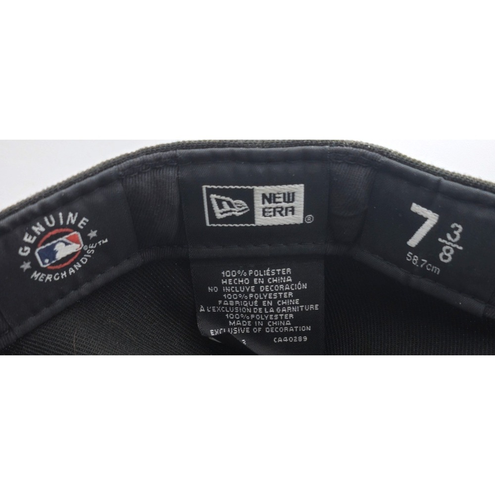 New Era 59FIFTY Chicago Cubs Black White Fitted Hat Size 7 3/8 MLB Baseball Cap - Picture 3 of 12